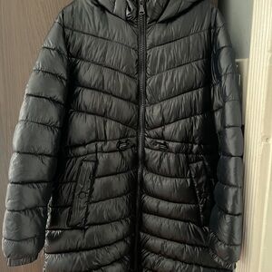 Zara Navy Blue Quilted Puffer Jacket
